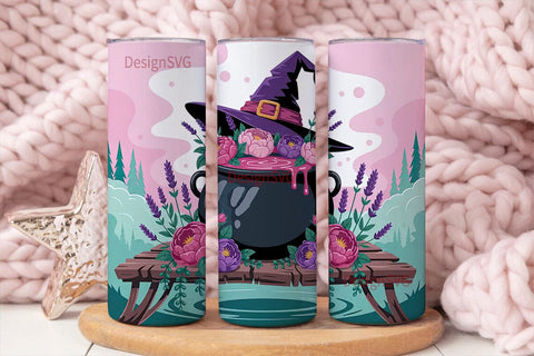 Witch's Cauldron Tumbler Wrap Sublimation DesignSVG 