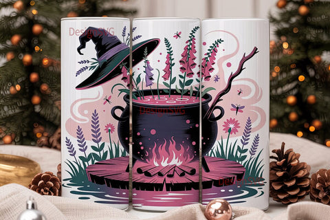Witch's Cauldron Tumbler Wrap Sublimation DesignSVG 