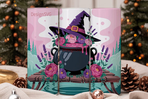 Witch's Cauldron Tumbler Wrap Sublimation DesignSVG 