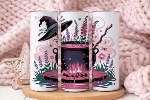 Witch's Cauldron Tumbler Wrap Sublimation DesignSVG 