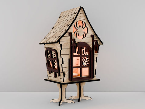 Witch's Hut Lantern - Halloween Night Light & Spooky Decor SVG LaserCutano 
