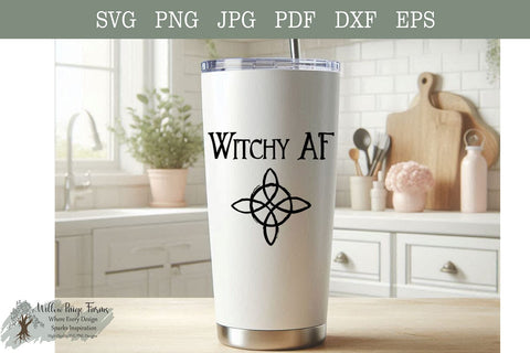 Witchy AF Witches Knot Svg PNG JPG | Witchcraft Sublimation Design | Wiccan Pagan Clipart | Gothic Witch Digital Download | Funny witchy SVG Willow Paige Farms 