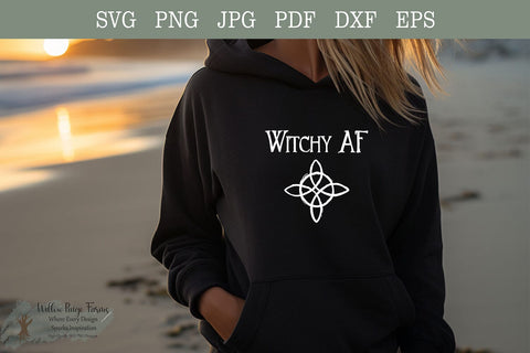 Witchy AF Witches Knot Svg PNG JPG | Witchcraft Sublimation Design | Wiccan Pagan Clipart | Gothic Witch Digital Download | Funny witchy SVG Willow Paige Farms 
