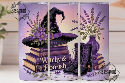 Witchy & Boo-ish 20oz Tumbler Wrap Sublimation sassyprint 