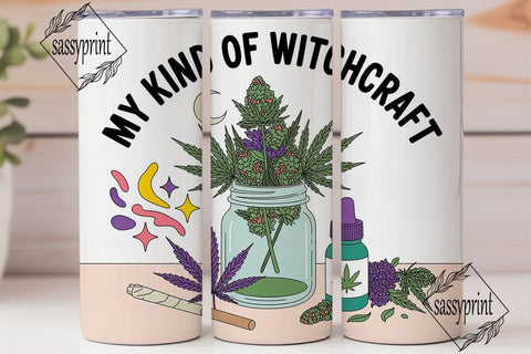 Witchy Cannabis 20oz Tumbler Design Sublimation sassyprint 