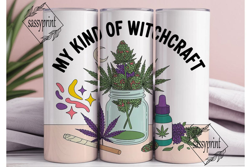 Witchy Cannabis 20oz Tumbler Design Sublimation sassyprint 