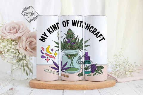 Witchy Cannabis 20oz Tumbler Design Sublimation sassyprint 