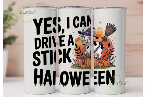 Witchy Cow Halloween 20oz Tumbler Wrap Sublimation PixelChick 