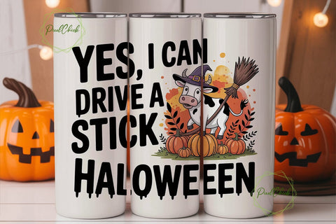 Witchy Cow Halloween 20oz Tumbler Wrap Sublimation PixelChick 