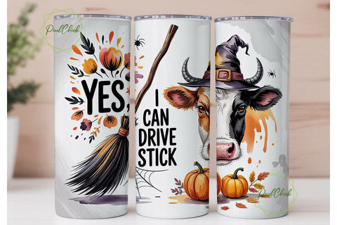 Witchy Cow Halloween 20oz Tumbler Wrap Sublimation PixelChick 