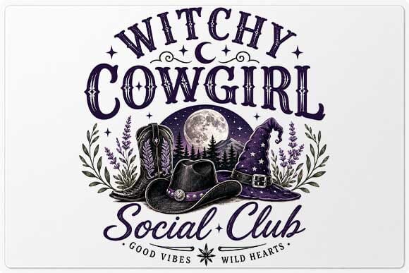 Witchy Cowgirl PNG | Social Club Western Halloween Sublimation PNG SVG BillahCrafts 