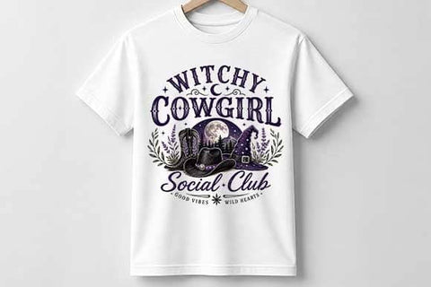 Witchy Cowgirl PNG | Social Club Western Halloween Sublimation PNG SVG BillahCrafts 