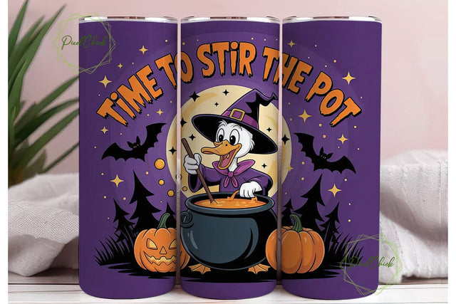 Witchy Duck Halloween Tumbler Wrap Sublimation PixelChick 