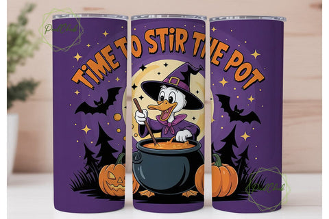 Witchy Duck Halloween Tumbler Wrap Sublimation PixelChick 
