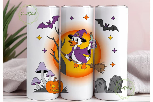 Witchy Duck Halloween Tumbler Wrap Sublimation PixelChick 