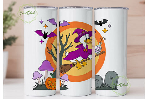 Witchy Duck Halloween Tumbler Wrap Sublimation PixelChick 