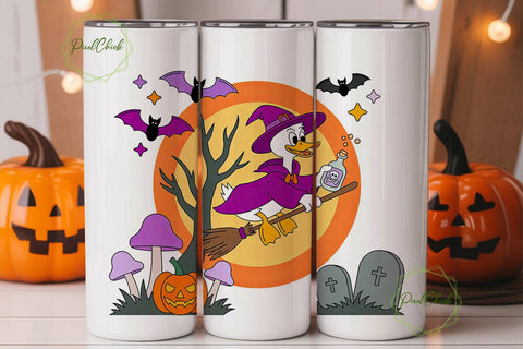 Witchy Duck Halloween Tumbler Wrap Sublimation PixelChick 