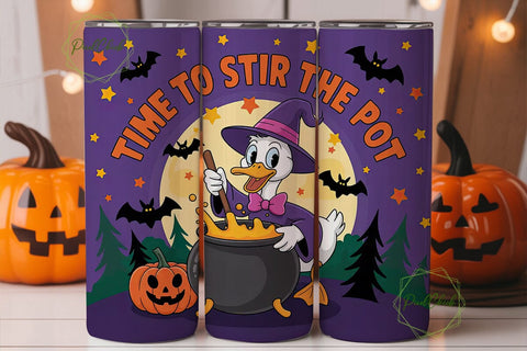 Witchy Duck Halloween Tumbler Wrap Sublimation PixelChick 
