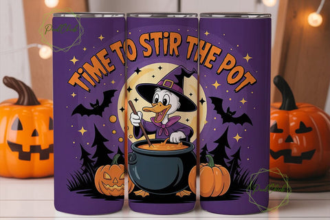 Witchy Duck Halloween Tumbler Wrap Sublimation PixelChick 
