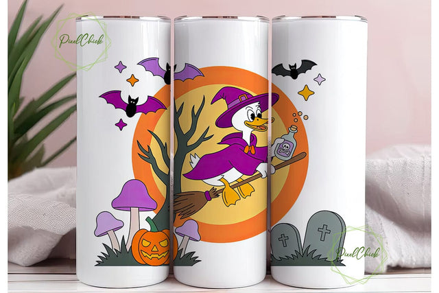 Witchy Duck Halloween Tumbler Wrap Sublimation PixelChick 