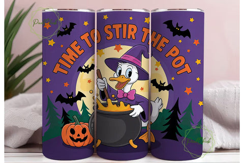 Witchy Duck Halloween Tumbler Wrap Sublimation PixelChick 