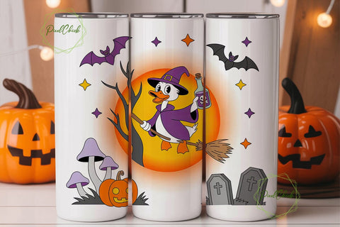 Witchy Duck Halloween Tumbler Wrap Sublimation PixelChick 