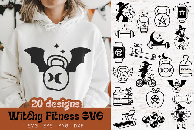 Witchy Fitness SVG Bundle | Workout SVG SVG Petunia Digital Design 