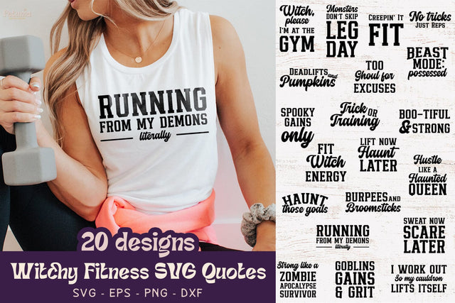 Witchy Fitness SVG Quotes | Workout SVG Bundle SVG Petunia Digital Design 