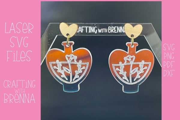 Witchy Floral Earring Laser SVG File SVG Crafting With Brenna 