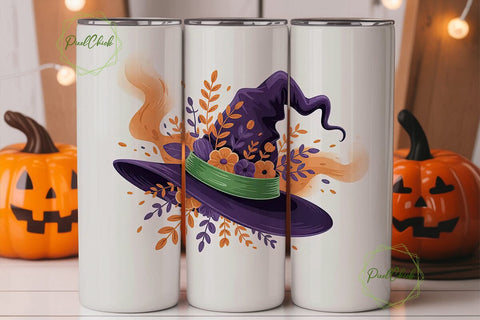 Witchy Floral Halloween 20oz Tumbler Sublimation PixelChick 