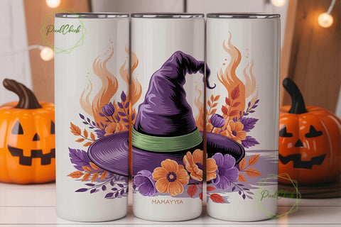 Witchy Floral Halloween 20oz Tumbler Sublimation PixelChick 