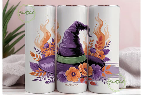 Witchy Floral Halloween 20oz Tumbler Sublimation PixelChick 