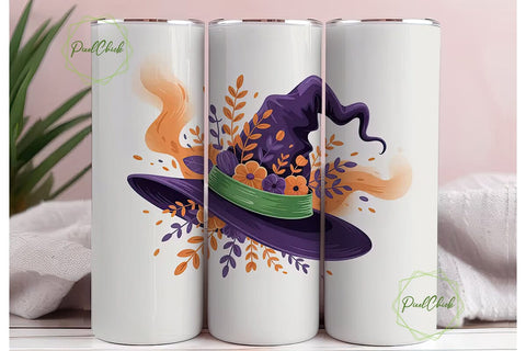 Witchy Floral Halloween 20oz Tumbler Sublimation PixelChick 