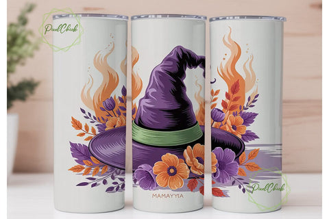 Witchy Floral Halloween 20oz Tumbler Sublimation PixelChick 