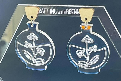 Witchy Floral Potion Bottle Earring BUNDLE Laser SVG SVG Crafting With Brenna 