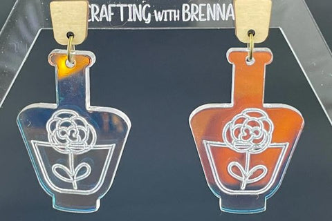 Witchy Floral Potion Bottle Earring BUNDLE Laser SVG SVG Crafting With Brenna 