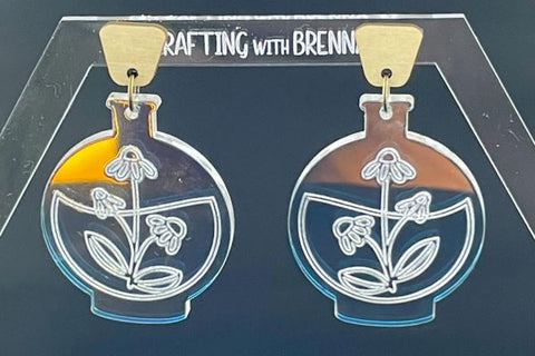 Witchy Floral Potion Bottle Earring BUNDLE Laser SVG SVG Crafting With Brenna 
