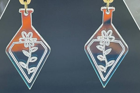 Witchy Floral Potion Bottle Earring BUNDLE Laser SVG SVG Crafting With Brenna 