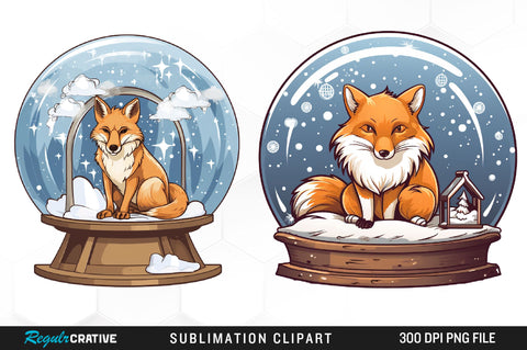 Witchy Foxes Clipart Bundle Sublimation Regulrcrative 