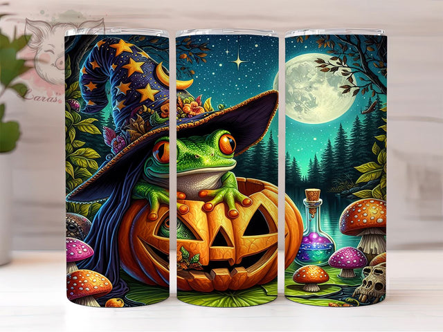 Witchy Frog 20 oz Skinny Tumbler Sublimation Design, Straight & Tapered Tumbler Png, Halloween Frogs Tumbler Png, Digital Download PNG Sublimation Lara' s Designs 
