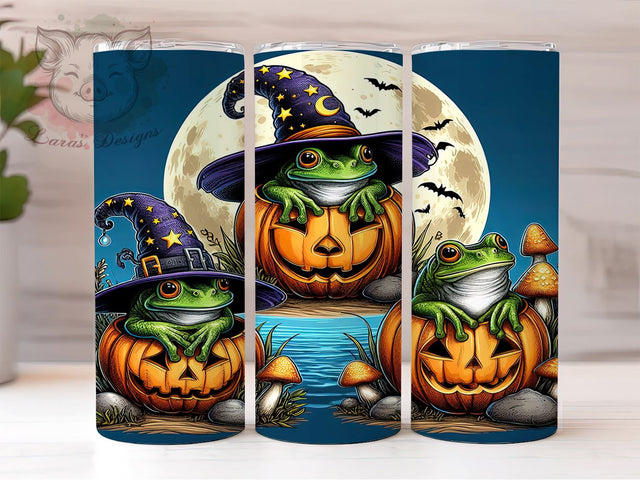 Witchy Frog 20 oz Skinny Tumbler Sublimation Design, Straight & Tapered Tumbler Png, Halloween Frogs Tumbler Png, Digital Download PNG Sublimation Lara' s Designs 