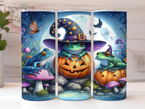 Witchy Frog 20 oz Skinny Tumbler Sublimation Design, Straight & Tapered Tumbler Png, Halloween Frogs Tumbler Png, Digital Download PNG Sublimation Lara' s Designs 