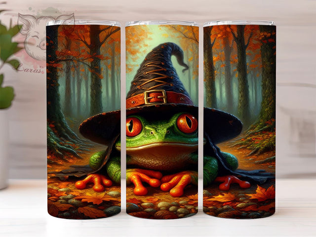 Witchy Frog 20oz Tumbler, Straight & Tapered Tumbler Png, Halloween Frog Png, Digital Download PNG Sublimation Lara' s Designs 
