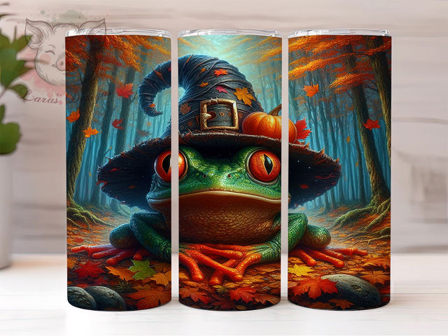 Witchy Frog 20oz Tumbler, Straight & Tapered Tumbler Png, Halloween Frog Tumbler Png, Digital Download PNG Sublimation Lara' s Designs 