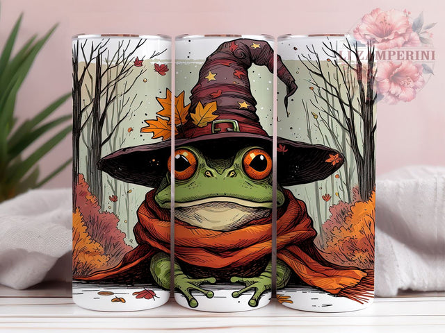Witchy Frog 20oz Tumbler Wrap PNG, Frog Halloween Tumbler Png, Straight & Tapered Tumbler Wrap, Instant Digital Download Sublimation Li Zamperini 
