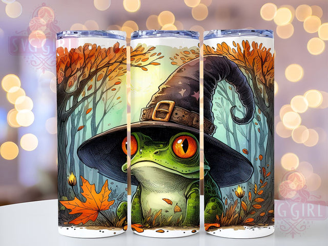 Witchy Frog 20oz Tumbler Wrap Sublimation Design, Straight Tapered Tumbler Wrap, Halloween Tumbler Png, Instant Digital Download Sublimation SvggirlplusArt 