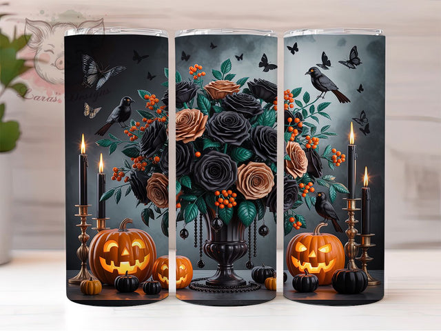 Witchy Gothic Academia Fall Tumbler Wrap, Spooky Fall Tumbler Png, 20oz Skinny Tumbler, Dark Academia Tumbler, Witchy Sublimation Design, Moody Autumn Tumbler, Goth Pumpkin Png Sublimation Lara' s Designs 