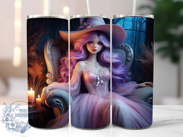 Witchy Gothic Celestial Tumbler Wrap, Celestial Witch, Pastel Goth, 20oz Tumbler Wrap, Skinny Tumbler Png, Sublimation Design, Instant Download Sublimation ToriDesigns 