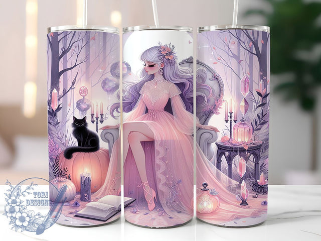 Witchy Gothic Celestial Tumbler Wrap, Celestial Witch, Pastel Goth, 20oz Tumbler Wrap, Skinny Tumbler Png, Sublimation Design, Instant Download Sublimation ToriDesigns 