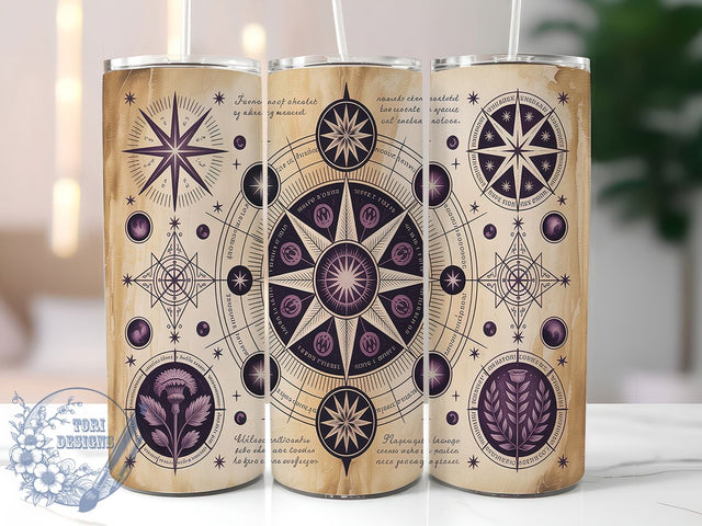 Witchy Grimoire Gothic Book Tumbler Wrap, Grimoire Tumbler, Gothic Library Cup, Book Of Shadows Design, Vintage Witch Tumbler, 20oz Sublimation, Occult Drinkware Sublimation ToriDesigns 